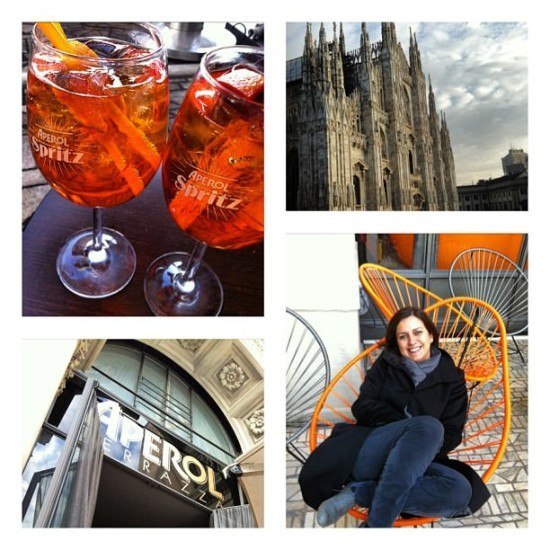 An aperol spritz with a view, in Milan